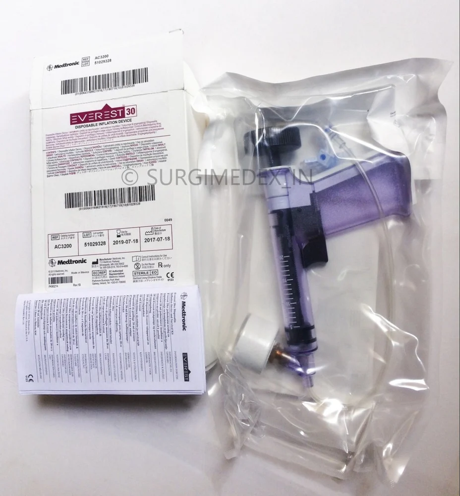 Medtronic Plastic Everest Disposable Inflation Device For Hospital