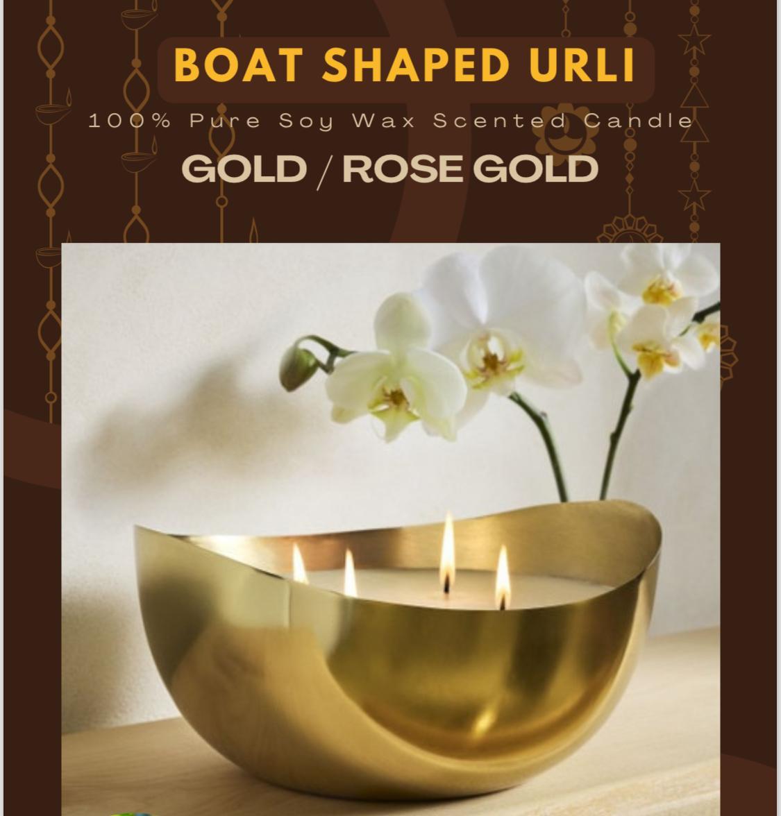 Boat Shape Urli Candle
