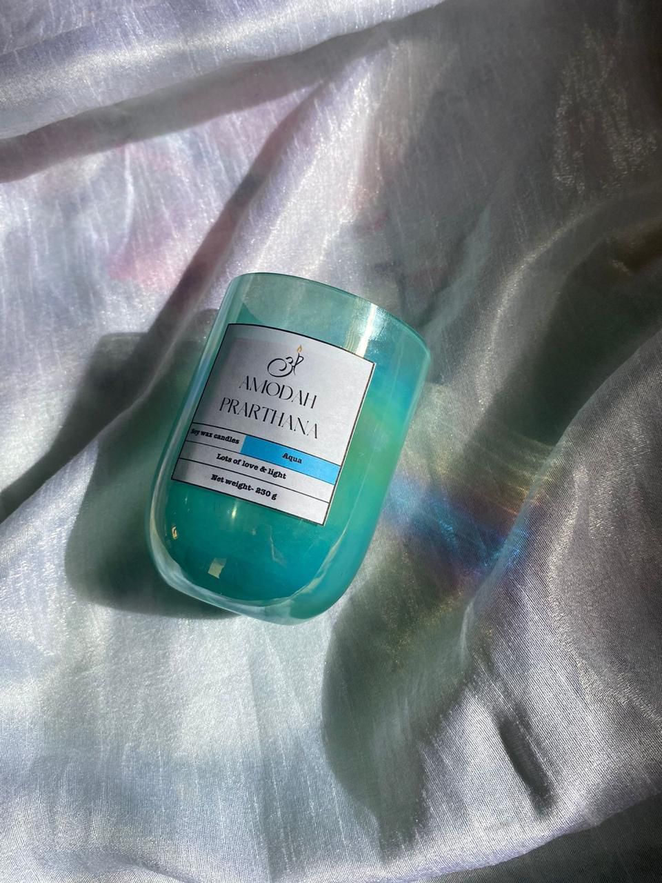 Holographic Teal Jar Candle