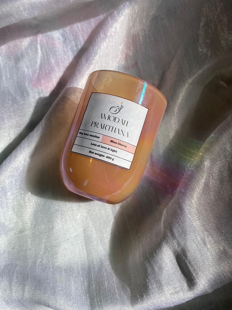 Holographic Peach Jar Candle
