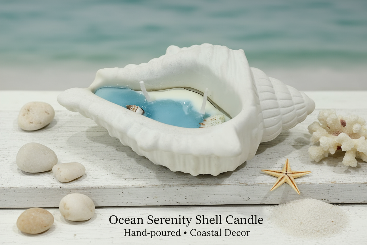 Ocean Theme Shell Candle