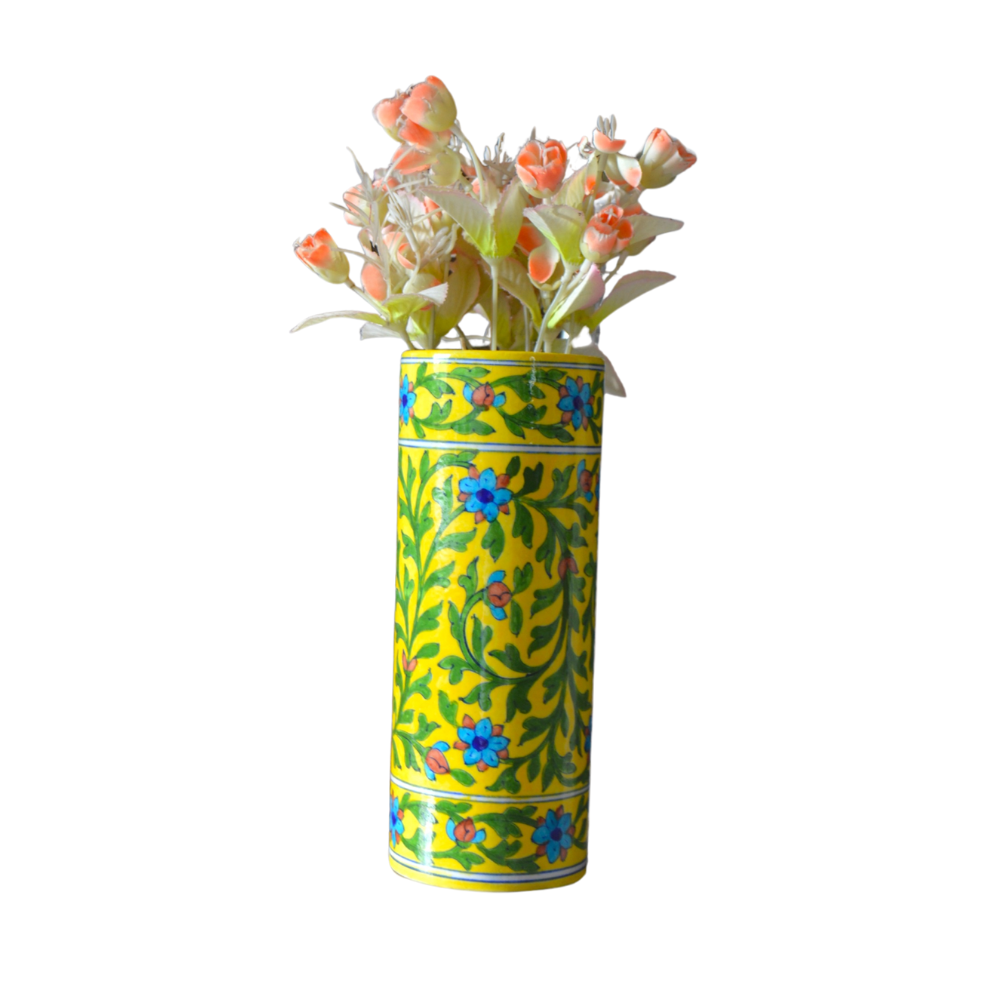 Blue Pottery Cylindrical vase