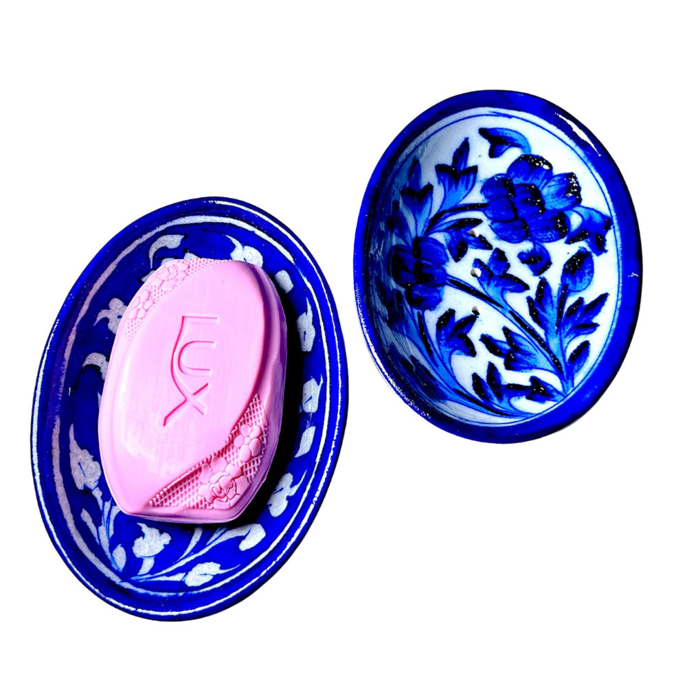 Blue Pottery Soap Dish