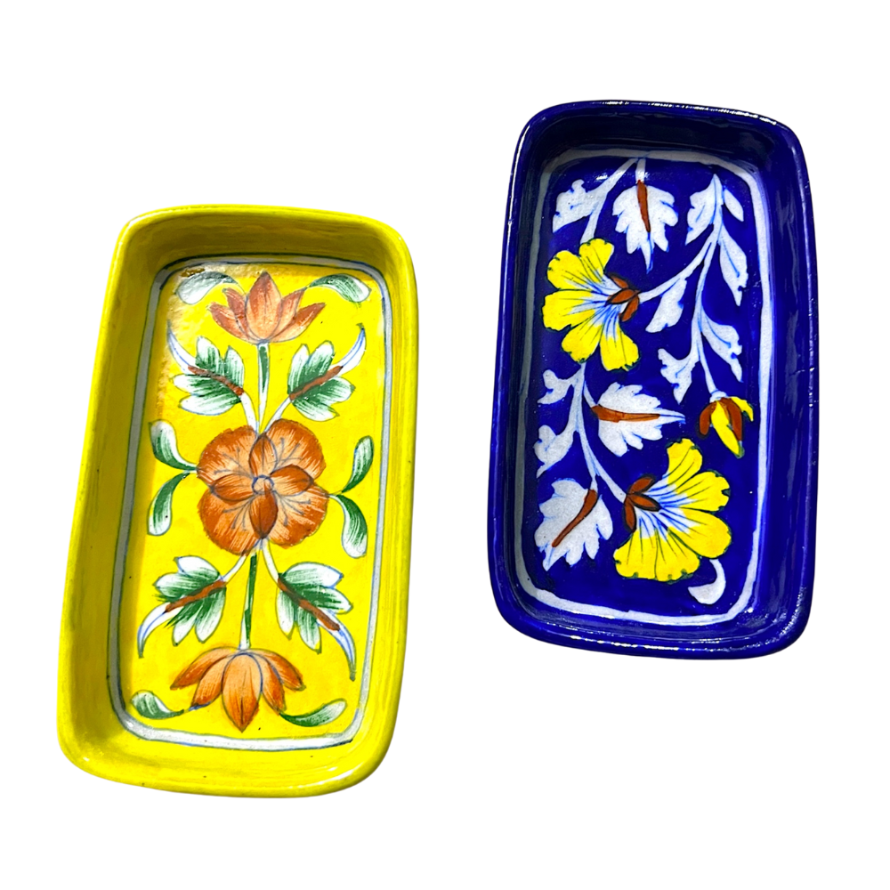 Blue Pottery Rectangle tray