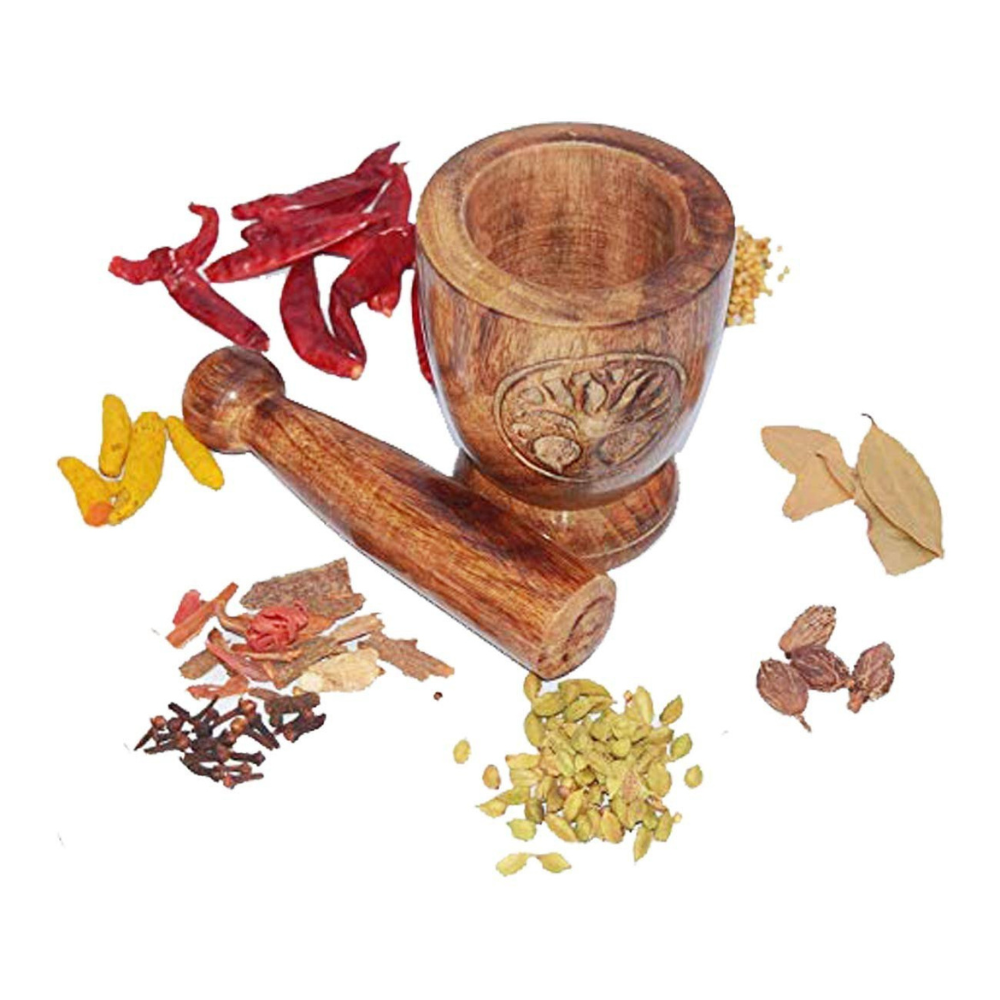 Wooden Mortar & Pestle