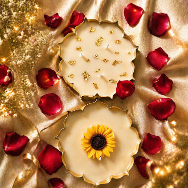 Metal Lotus Urli Candle 