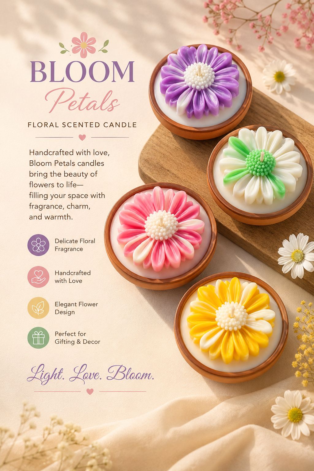 Bloom Petals Candle