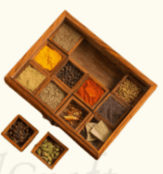 Wooden Spice Box Set with Spoon