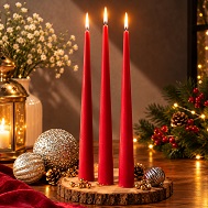 Red Taper Candle Unscented