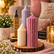 Ribbed Pillar Candle