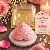 Pink Heart Candle 