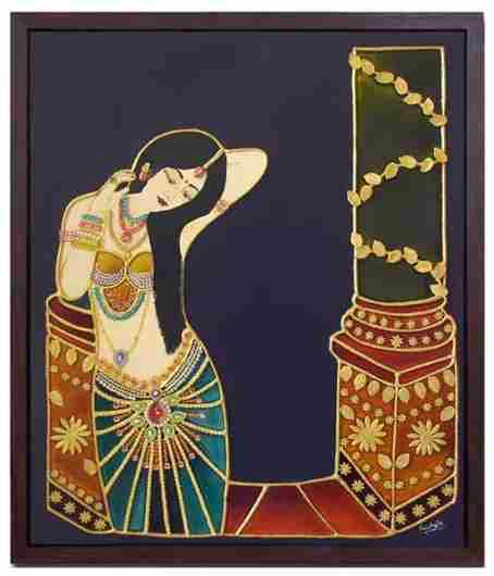 Buy Beautiful Ganesh Meenakari Paintings by Kavyshilp Handmade with Fibre  Box Frame Size 17 x 22 x 2 Inches  kavyshilphandmade